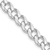 24 inch Sterling Silver Rhodium-plated 8mm Curb Chain Necklace
