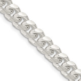 Sterling Silver 7.35mm Domed w/ Side Diamond-cut Curb Chain QRC220-26