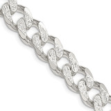 Sterling Silver 10.5mm Pave Curb Chain QCF300-20