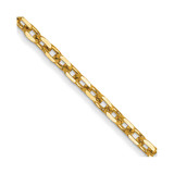 14K Yellow Gold 20 inch 1.8mm Diamond-cut Round Open Link Cable with Lobster Clasp Chain