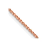 24 inch 14K Rose Gold 1.25mm Solid Polished Spiga Chain Necklace