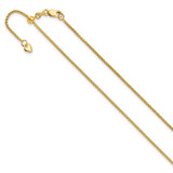 14K Yellow Gold Adjustable 1.35mm Round Box Chain 1391-22