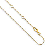 14K Yellow Gold 1.1mm Diamond-cut Cable 2in+2in Adjustable Chain