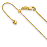 14K Yellow Gold Adjustable .95mm Diamond-cut Wheat Chain 1228-22