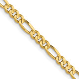 10k Yellow Gold 3mm Concave Figaro Chain 8208-18