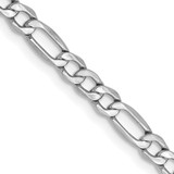 14K White Gold 20 inch 3.5mm Hollow Figaro with Lobster Clasp Chain
