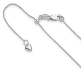 14K White Gold Adjustable .8mm Diamond-cut Wheat Chain 1227-30