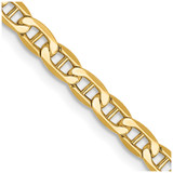 24 inch 10K Yellow Gold 3.2mm Semi-Solid Anchor Chain Necklace