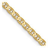 22 inch 10K Yellow Gold 2.4mm Flat Anchor Chain Necklace