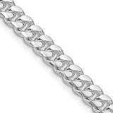 Sterling Silver Rhodium-plated 7mm Domed w/ Side Diamond-cut Curb Chain QRC200R-20
