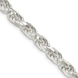 26 inch Sterling Silver 5.75mm Diamond-cut Rope Chain Necklace