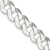 Sterling Silver 10.6mm Beveled Curb Chain QFB250-22
