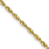 20 inch 10K Yellow Gold 2.0mm Extra-Light Diamond-cut Rope Chain Necklace