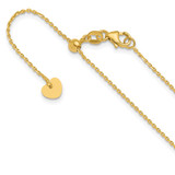 14K Yellow Gold Adjustable 1.15mm Diamond-cut Rolo Chain 1260-22