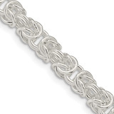 24 inch Sterling Silver 5.5mm Rounded Byzantine Chain Necklace