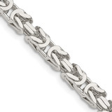 22 inch Sterling Silver 4.25mm Byzantine Chain Necklace