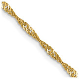 22 inch 14K Yellow Gold 1.70mm Singapore Chain Necklace