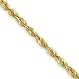 24 inch 10K Yellow Gold 1.8mm Extra-Light Diamond-cut Rope Chain Necklace