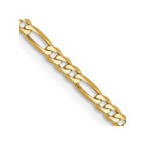 14 inch 14K Yellow Gold 2.25mm Flat Figaro Chain Necklace
