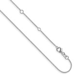 14k White Gold 1.25mm Round Cable 1in+1in Adjustable Chain