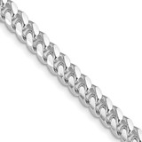 Sterling Silver Rhodium-plated 6mm Domed w/ Side Diamond-cut Curb Chain QRC180R-20