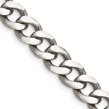 18 inch Sterling Silver Antiqued 8mm Curb Chain Necklace