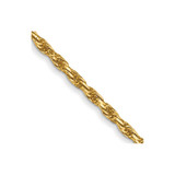 14K Yellow Gold 14 inch 1.3mm Diamond-cut Solid Machine Made Rope with Lobster Clasp Chain