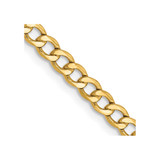 18 inch 14K Yellow Gold 2.85mm Semi-Solid Curb Chain Necklace