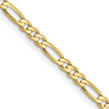16 inch 10K Yellow Gold 2.75mm Flat Figaro Chain Necklace