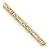 14K Yellow Gold 18 inch 1.8mm Flat Figaro with Lobster Clasp Chain