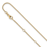 10k Yellow Gold 1.4mm Round Cable 1in+1in Adjustable Chain 5298-16+2