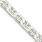30 inch Sterling Silver 6.5mm Flat Anchor Chain Necklace