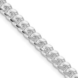 Sterling Silver Rhodium-plated 5mm Domed w/ Side Diamond-cut Curb Chain QRC150R-24