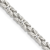 28 inch Sterling Silver 3.25mm Byzantine Chain Necklace