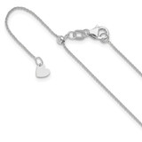14K White Gold Adjustable .7mm Round Cable Chain 1219-22