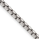 26 inch Sterling Silver Antiqued 3.6mm Round Box Chain Necklace