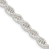30 inch Sterling Silver 5mm Solid Rope Chain Necklace