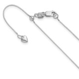 14K White Gold Adjustable .55mm Baby Box Chain 1221-22