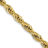 20 inch 10K Yellow Gold 3mm Semi-Solid Rope Chain Necklace