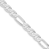 Sterling Silver Rhodium-plated 7.5mm Figaro Anchor Chain QAF200R-20