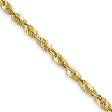 18 inch 10K Yellow Gold 1.8mm Extra-Light Diamond-cut Rope Chain Necklace