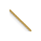 22 inch 14K Yellow Gold 1mm Diamond-cut Spiga with Spring Ring Clasp Chain Necklace