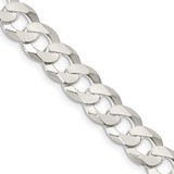 Sterling Silver 8.5mm Flat Curb Chain QLB220-26