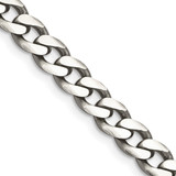 22 inch Sterling Silver Antiqued 7mm Curb Chain Necklace