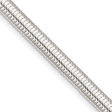 30 inch Sterling Silver 5mm 6-sided Oval Snake Chain Necklace