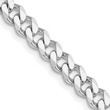 28 inch Sterling Silver Rhodium-plated 6mm Curb Chain Necklace