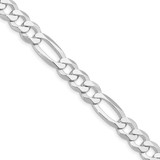 Sterling Silver Rhodium-plated 8.5mm Lightweight Flat Figaro Chain QMB220R-20