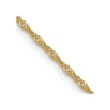 14K Yellow Gold 1mm Singapore with Lobster Clasp Chain NLBB1605-24