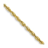 20 inch 10K Yellow Gold 1.5mm Extra-Light Diamond-cut Rope Chain Necklace