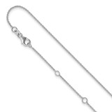 10k White Gold 1.1mm Round Cable 1in+1in Adjustable Chain